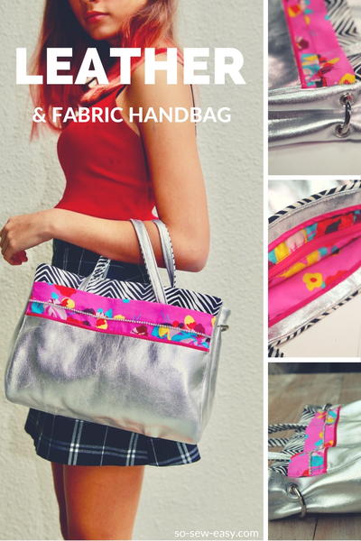 Fabric and Leather Handbag Free Pattern