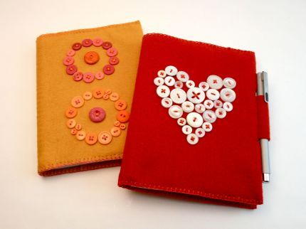 Button Embellished Notebook Cover