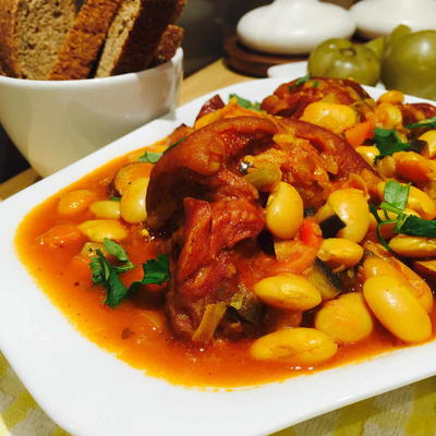 Smoked Pork Joint, Sausages and Butter Beans Stew