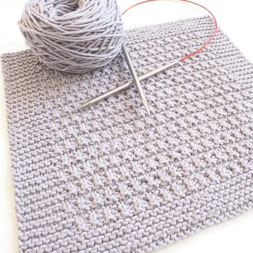 Beginner Rib Ridge Dishcloth Knitting Pattern