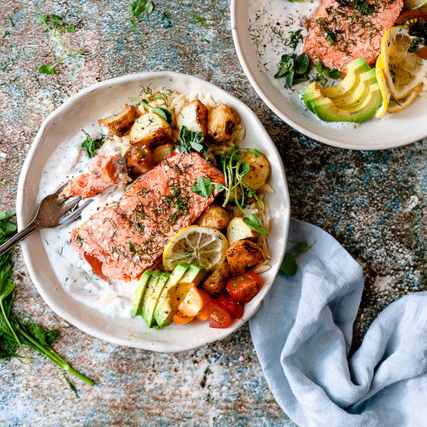 Sheet Pan Baked Greek Salmon