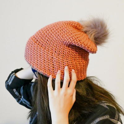 Aspen Knit-Look Slouch Hat