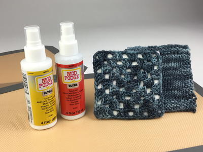 Knit and Crochet Coasters with Mod Podge Ultra