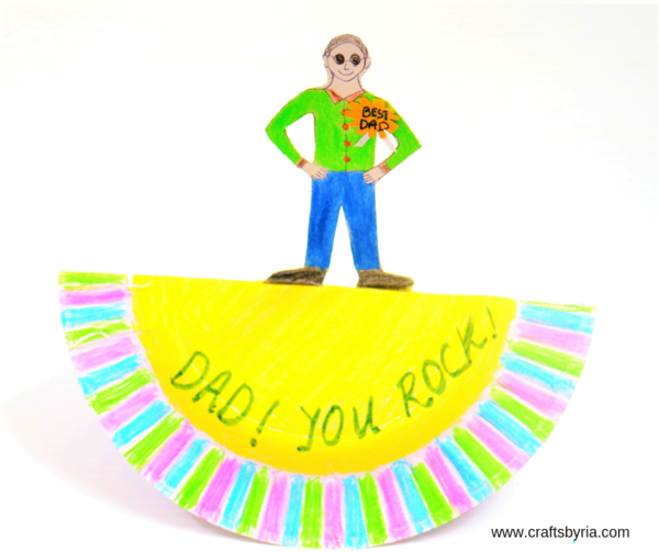 Dad You Rock- Fun Paper Plate Craft for Fathers Day