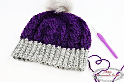 Cable Stitch Crochet Beanie Hat Pattern