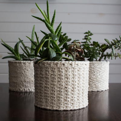 Jute Stitch Plant Cozy Knitting Pattern