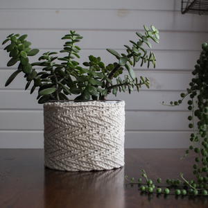 Herringbone Plant Pot Knitting Pattern