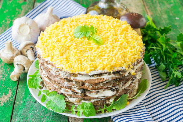 Russian Layered Liver Cake