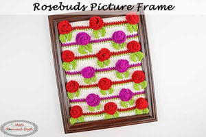 Rosebud Crochet Stitch Picture Frame