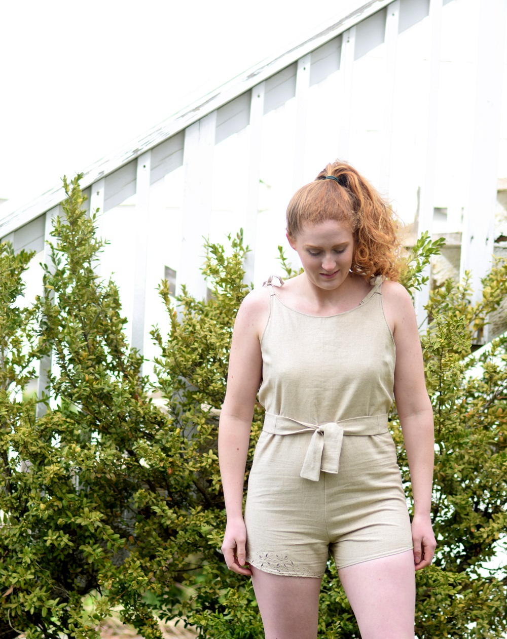 Diy Linen Romper Upcycled From A Dress 4743