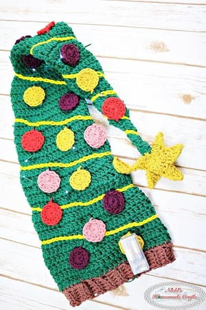Festive Christmas Tree Extra Long Crochet Hat
