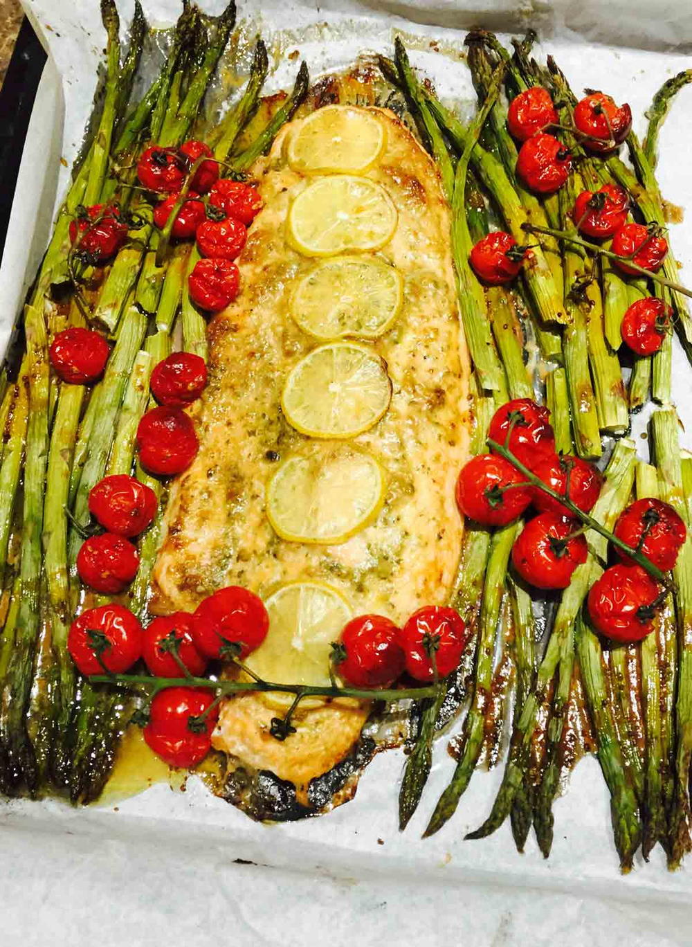 Superb Salmon, Pesto and Asparagus Bake
