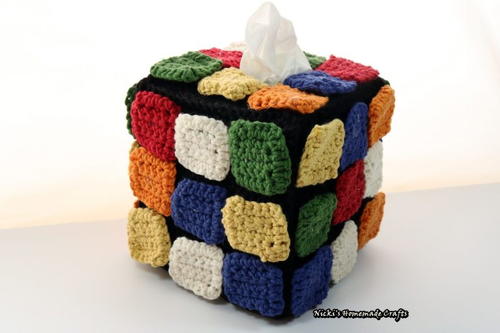 Crochet Rubiks Cube Tissue Box Pattern For Beginners