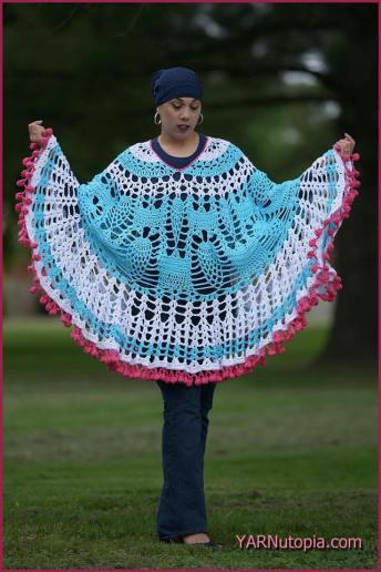 Cotton Candy Vintage Crochet Poncho Pattern