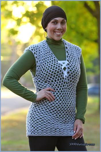 Crochet V-Neck Mesh Top Pattern