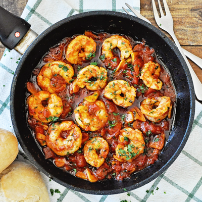 Spicy Garlic Paprika Shrimp with Chunky Tomatoes