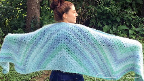 Quick Modern Granny Crochet Shawl Pattern