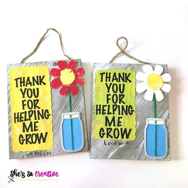 Painted Flower Plaque Teacher Gifts