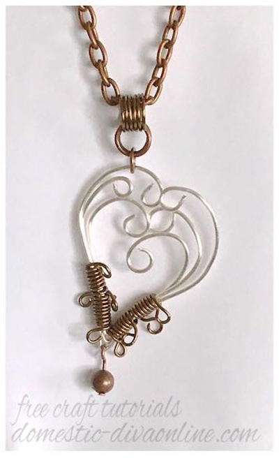 Lopsided Wire Heart Pendant