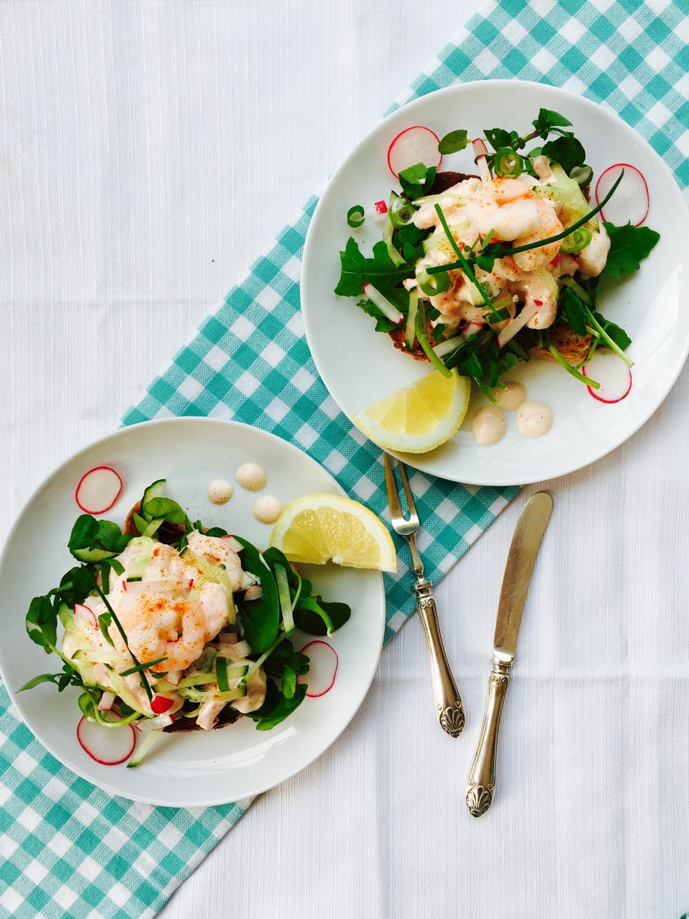 Prawn, Radish and Cucumber Open Sandwich | AllFreeCasseroleRecipes.com