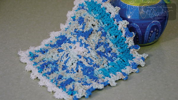 Blue Sugar and Cream Crochet Dishcloth Pattern