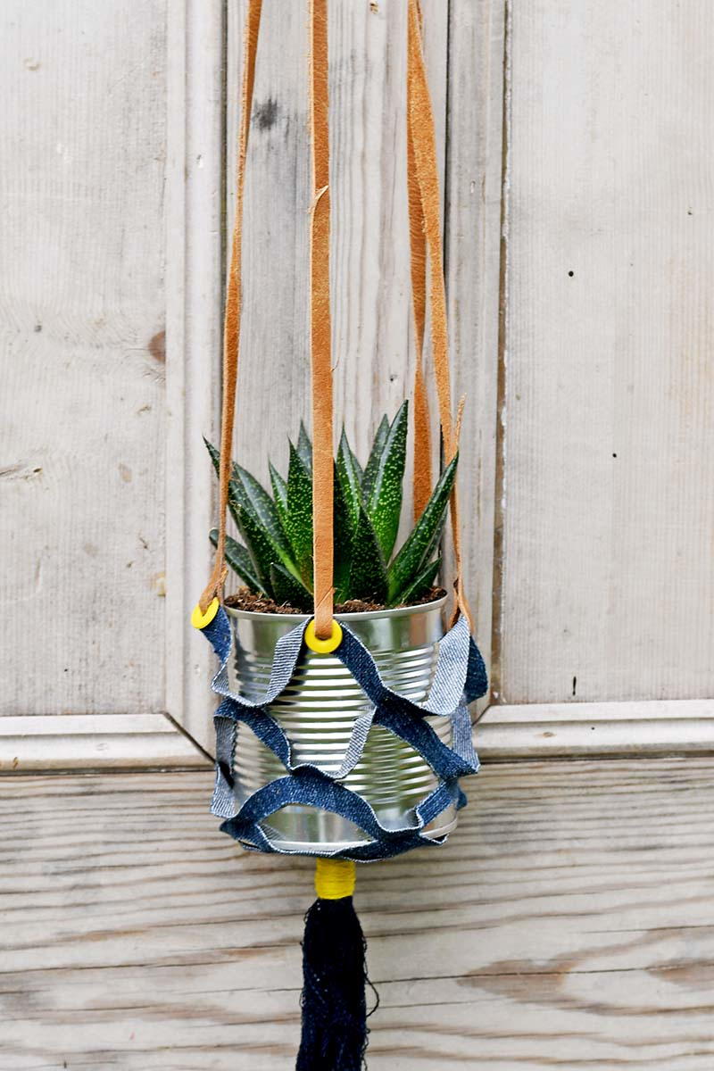 Diy Denim Hanging Planters