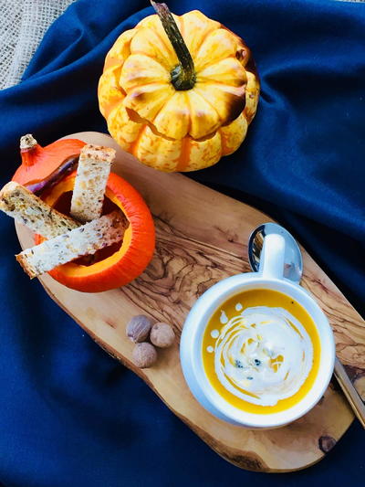 Creamy Roasted Apple and Pumpkin Soup