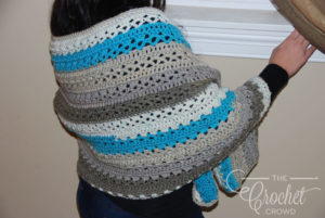 Blue and White Elegant Crochet Shawl