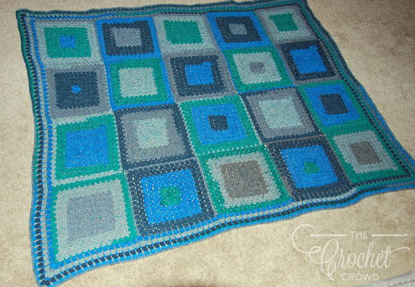 Cool Squares Modern Granny Crochet Afghan