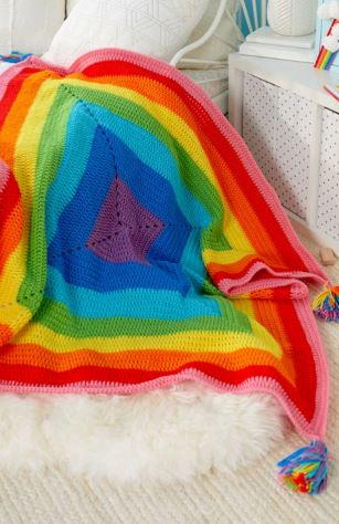 Kids Crochet Rainbow Blanket