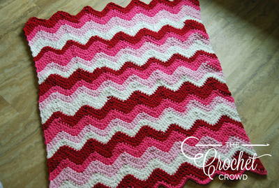 Pink Chevron Baby Girl Crochet Blanket
