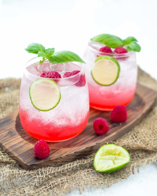 Raspberry Lime Vodka Cocktail