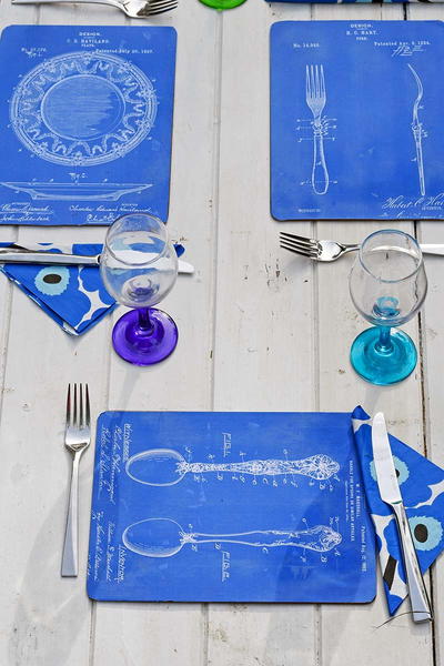 Fun Vintage Blueprint Placemats