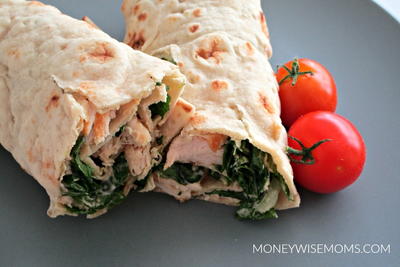 Caesar Chicken Wraps for Lunchbox Packing