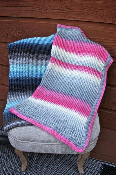 Aurora Skies Ribbed Crochet Baby Blanket