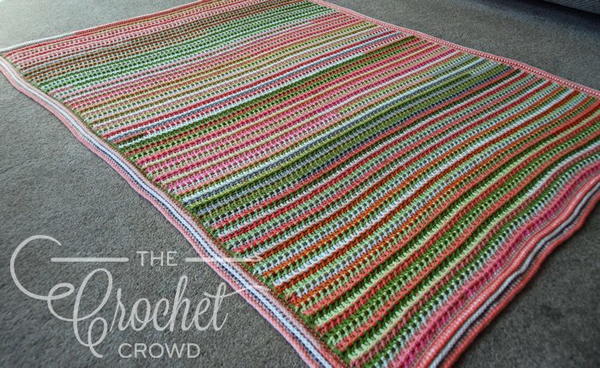 Post Double Stitch Crochet Spring Blanket
