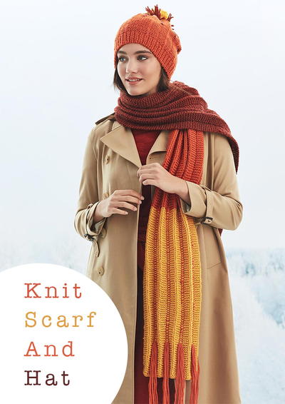 Easy Knitted Hat and Scarf: Free Pattern
