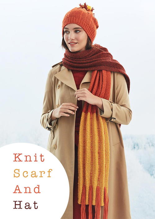 Easy Knitted Hat And Scarf Free Pattern Favecrafts Com