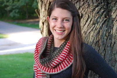 Peppermint Crochet Scarf with Fringe