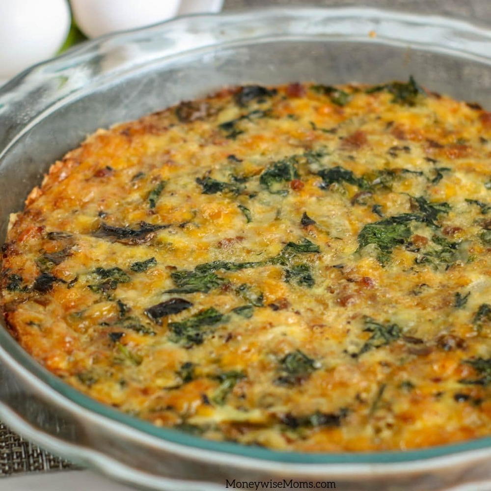 Crustless Spinach and Ham Quiche | FaveGlutenFreeRecipes.com