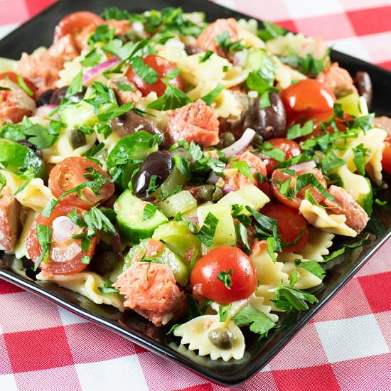 Grilled Salmon Pasta Salad Recipe