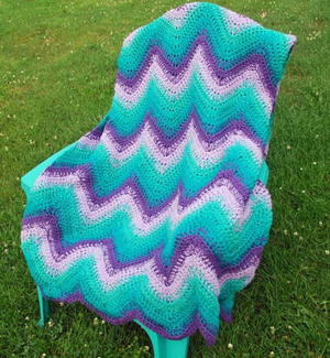 Pretty Cool Colors Large Crochet Blanket