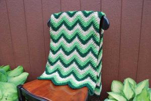 Delightful Mint Crochet Chevron Afghan