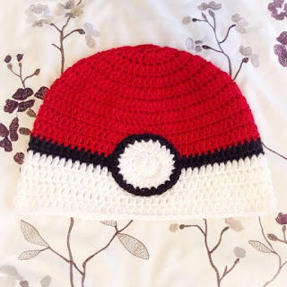 Kid's Pokeball-Themed Crochet Beanie Hat