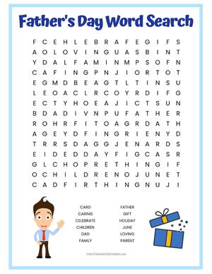 fathers day word search printable allfreeholidaycrafts com