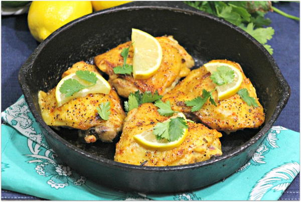 Lemon Lime Cilantro Cast Iron Chicken