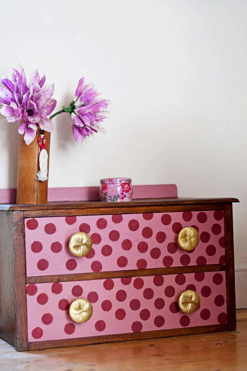 How To Paint Polka Dots On Furniture