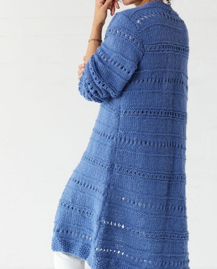 Wool Cropped Cardigan Cornflower