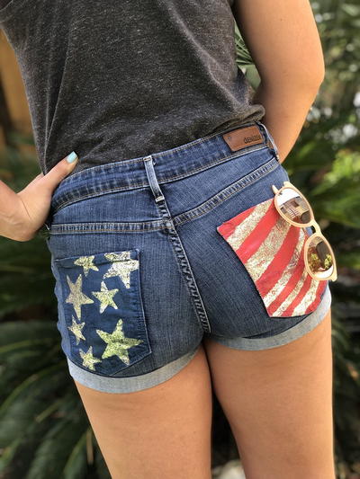 Diy American Flag Jean Shorts