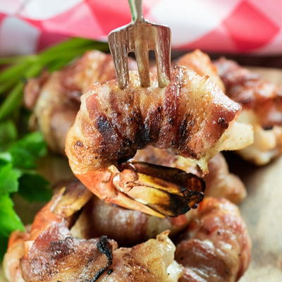 Grilled Bacon Wrapped Shrimp 